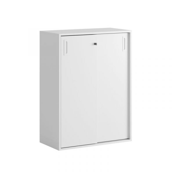 Skjutdörrskåp 80x40x107,5cm - vit - Bilde 1