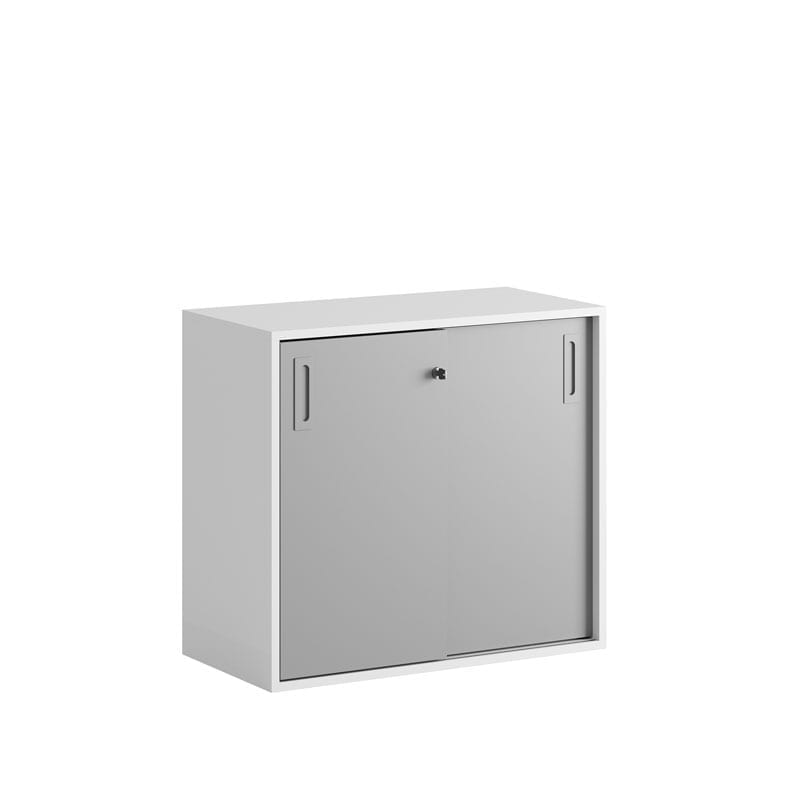 skjutdorrskap-80x72-gra-dorrar-gra-handtag-inget-underrede-3 Skjutdörrskåp 80x40x72cm - grå - Bilde 1