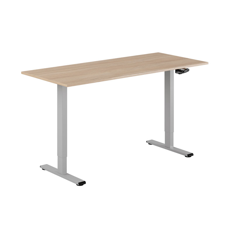 ECO_160x70_GrayLegs_Urban-Oak ECO - Höj & sänkbart skrivbord med vev - Bild 2
