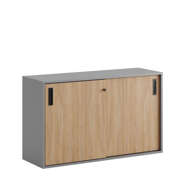 Skjutdörrskåp 120x40x72cm - Grå stomme/urban oak dörrar - Bilde 2