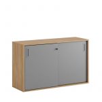 Skjutdörrskåp 120x40x72cm - Urban oak stomme/grå dörrar - Bilde 2