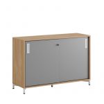 Skjutdörrskåp 120x40x72cm - Urban oak stomme/grå dörrar