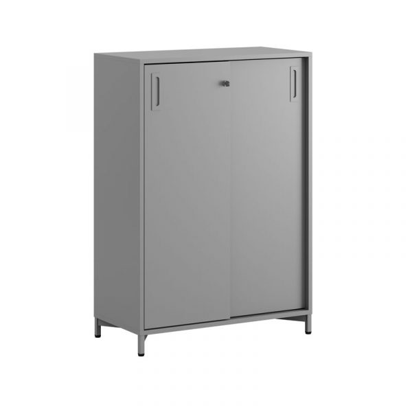 Skjutdörrskåp 80x40x107,5cm - Grå stomme/grå dörrar - Bilde 1