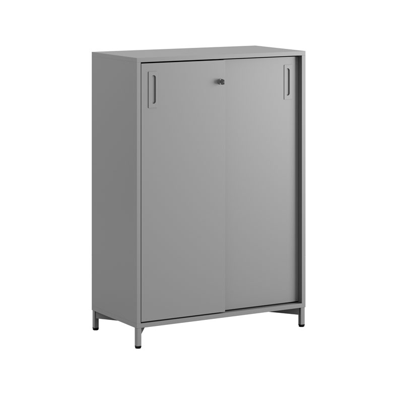 C3S080-GrayLegs-GrayCorpus-GrayDoors-GrayHandles Skjutdörrskåp 80x40x107,5cm - Grå stomme/grå dörrar - Bilde 1