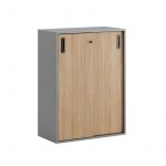 Skjutdörrskåp 80x40x107,5cm - Grå stomme/urban oak dörrar - Bilde 2