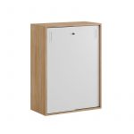 Skjutdörrskåp 80x40x107,5cm - Urban oak stomme/vita dörrar - Bilde 2