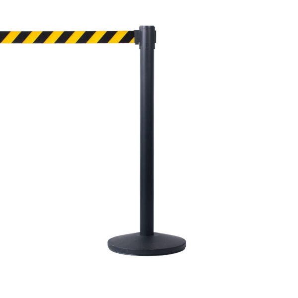 Royal Basic – Svart stolpe med gul/svart band 3m - Bild 1