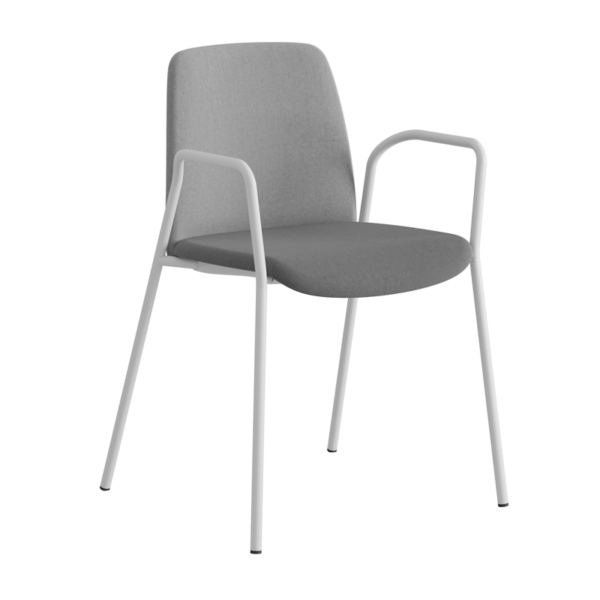 Tygklädd stapelbar stol med armstöd - Choice - Bild 2