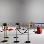 Royal Basic – Svart stolpe med gul/svart band 3m - Bild 2