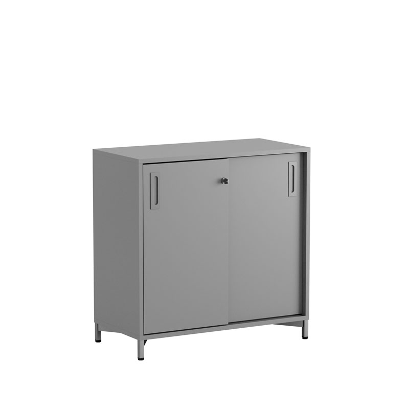 C2S080-GrayMetal-GrayCorpus-GrayDoors-GrayHandles Skjutdörrskåp 80x40x72cm - Grå stomme/grå dörrar - Bilde 1