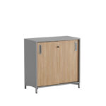 Skjutdörrskåp 80x40x72cm - Grå stomme/urban oak dörrar