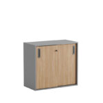 Skjutdörrskåp 80x40x72cm - Grå stomme/urban oak dörrar - Bilde 2