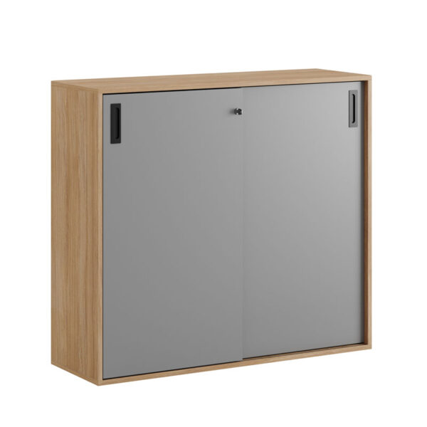 Skjutdörrskåp 120x40x107,5cm - Urban oak stomme och grå dörrar - Bilde 3