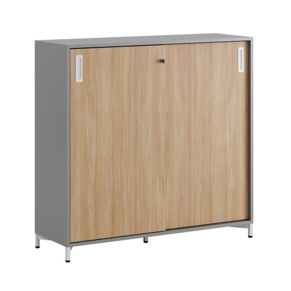 Skjutdörrskåp 120x40x107,5cm - Grå stomme/urban oak dörrar - Bilde 1