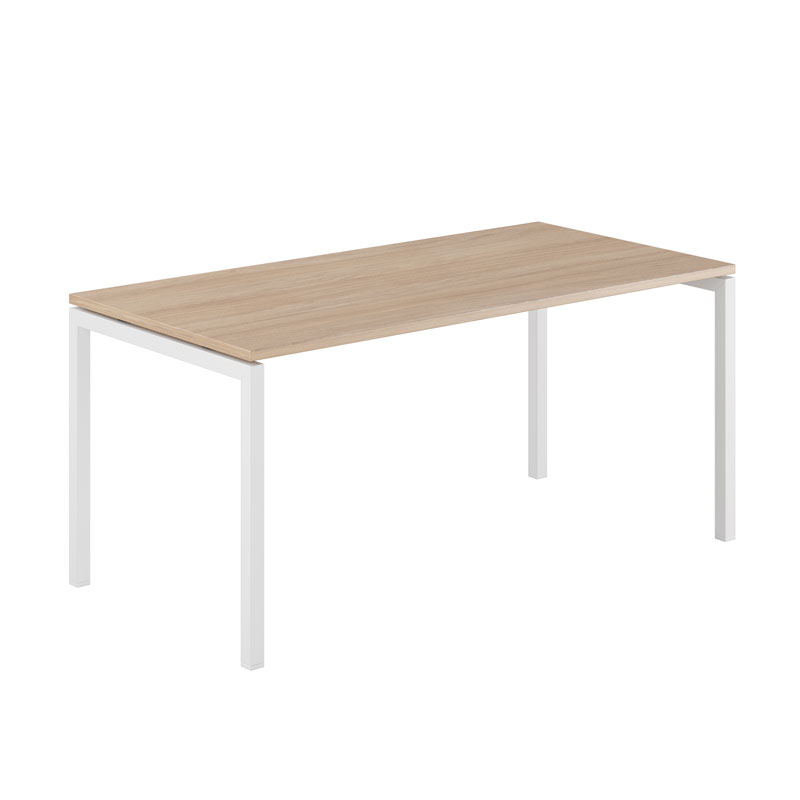 160x80_WhiteLegs_Urban-Oak Luna U - Ett stilrent bord med fasta ben i U-form - Bild 1