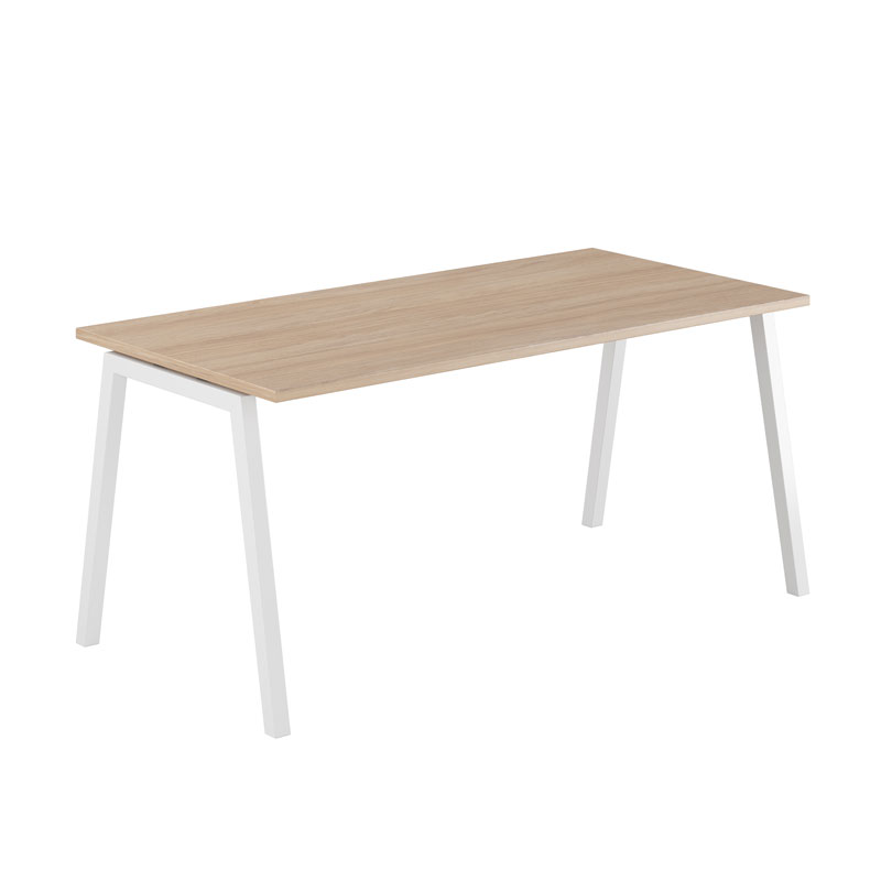 180x80_WhiteLegs_Urban-Oak Luna A - Ett modernt bord med fasta ben i A-form - Bilde 1