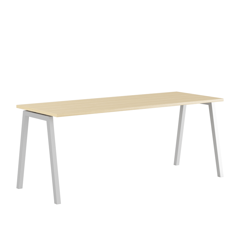 Luna-A_180x70_WoodTopBirch_WhiteLegs Luna A - Ett modernt bord med fasta ben i A-form - Bilde 6