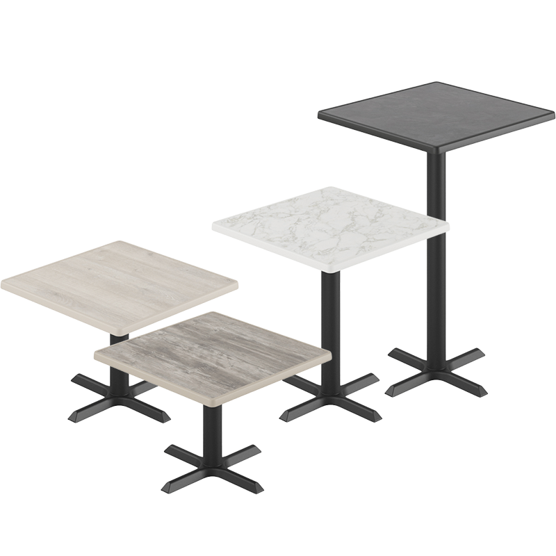 elj-jernbord-kollasj-70x70 Ferrea bord med fyrkantig 70x70 cm skiva - Bilde 1