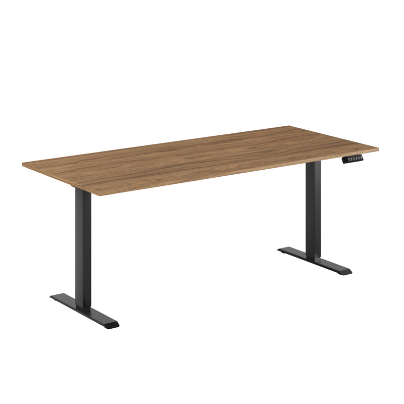 elj-up&down-ergo-180x80-blackFrame-walnut Up & Down Ergo - 2 motorer - Bilde 1